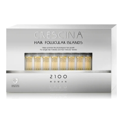 Komplekt, Labo, Crescina Follicular Islands 2100, Kasvu stimuleerimiseks, Ampullide raviseerum, Peanahale, Naistele, 20 tk