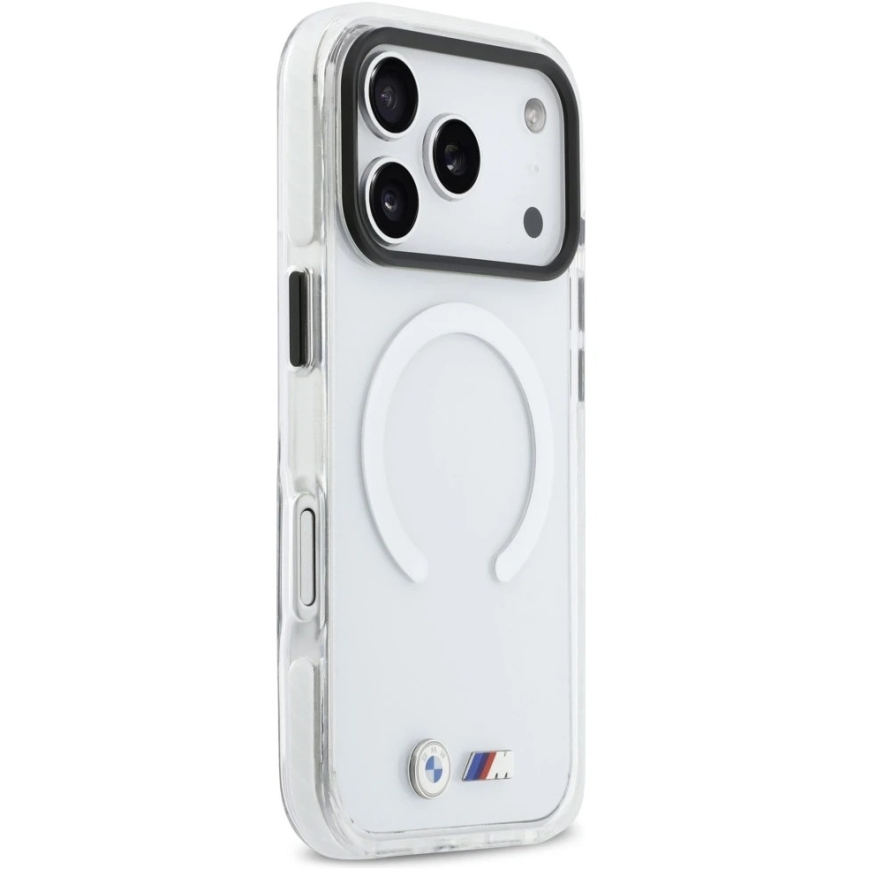 BMW M IML smūgiams atsparus metalinis logotipų „MagSafe“ dėklas, skirtas „iPhone 17 Pro“ – skaidrus – 4