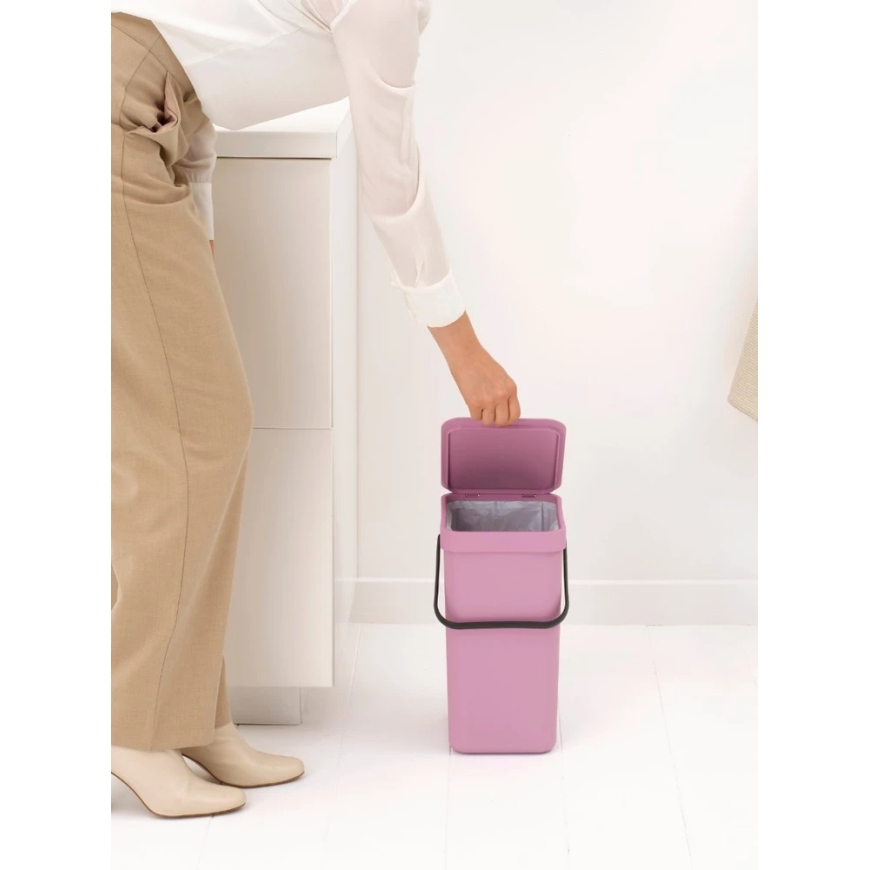 Brabantia Sort & Go -pyykkikori. Lilac Vaaleanpunainen 12 L – 2
