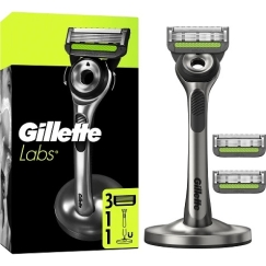 Gillette Labs Razor for Men + 3 Shaving Heads, Magnetic Stand