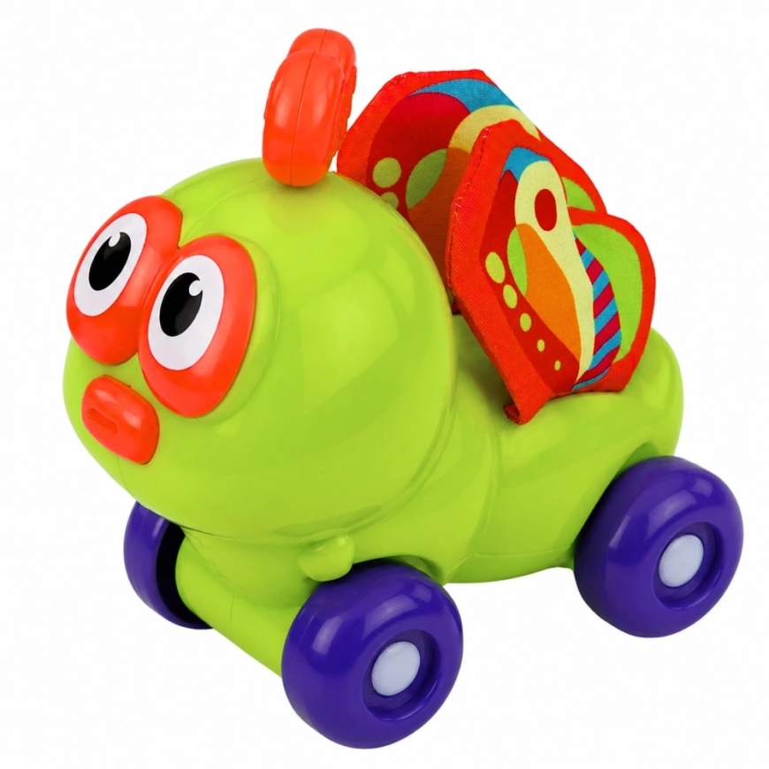 Lean Toys Sensorinis vabalas ant ratukų Žalias – 3