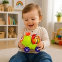Lean Toys Sensorinis vabalas ant ratukų Žalias Lean Toys Sensorinis vabalas ant ratukų Žalias