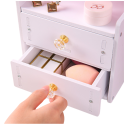 Lean Toys Мини деревянный туалетный столик с зеркалом и двумя ящиками, белый Lean Toys Мини деревянный туалетный столик с зеркалом и двумя ящиками, белый