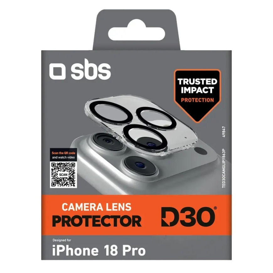 SBS D3O kameros apsauginis stiklas telefonui iPhone 18 Pro – 2