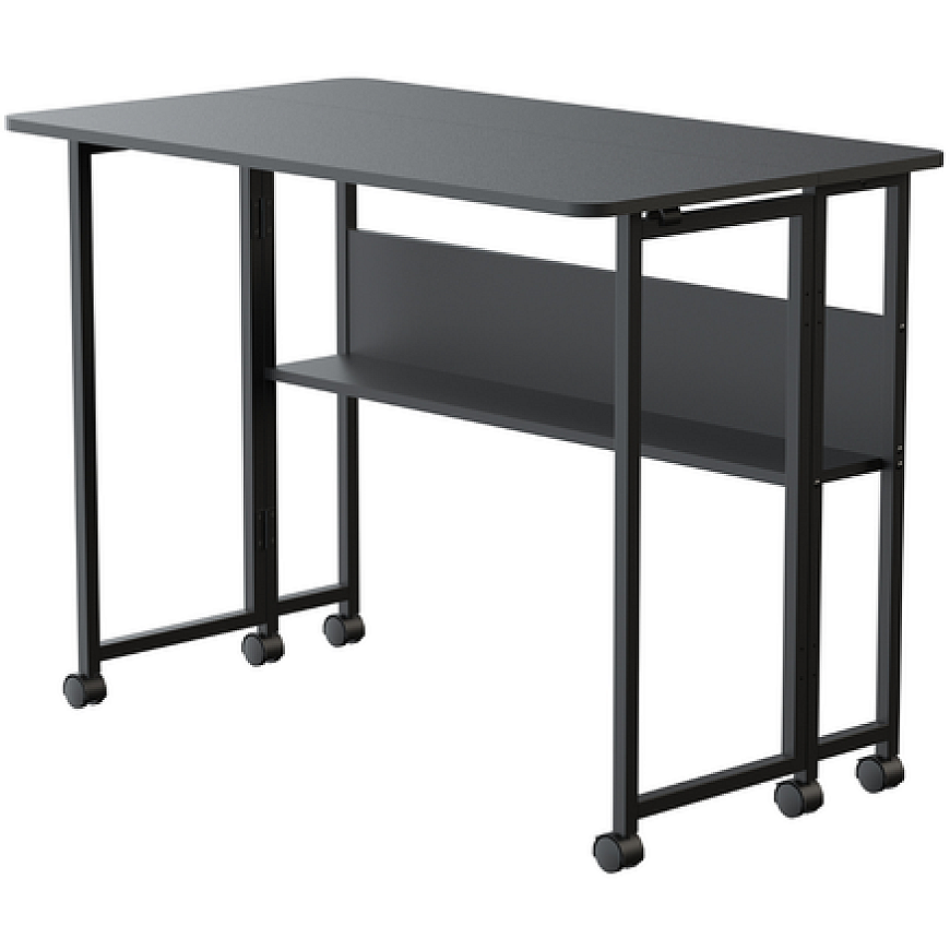 Spacetronik Folding Mobile Table, Top Size 120x58 cm, Black
