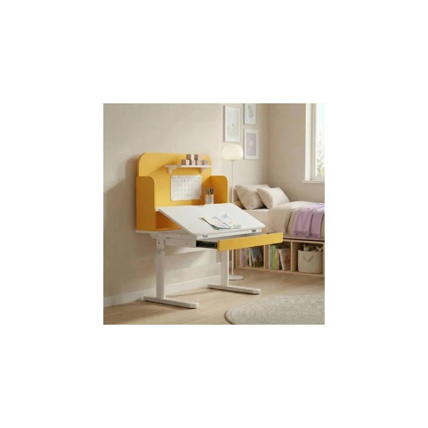 Spacetronik Children's Height Adjustable Writing Desk with Accessory, 90 × 60 cm, Yellow – 2