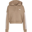 adidas Women's Essentials 3-Stripes French Terry Quarter-Zip Sand Color KF8315 (L)