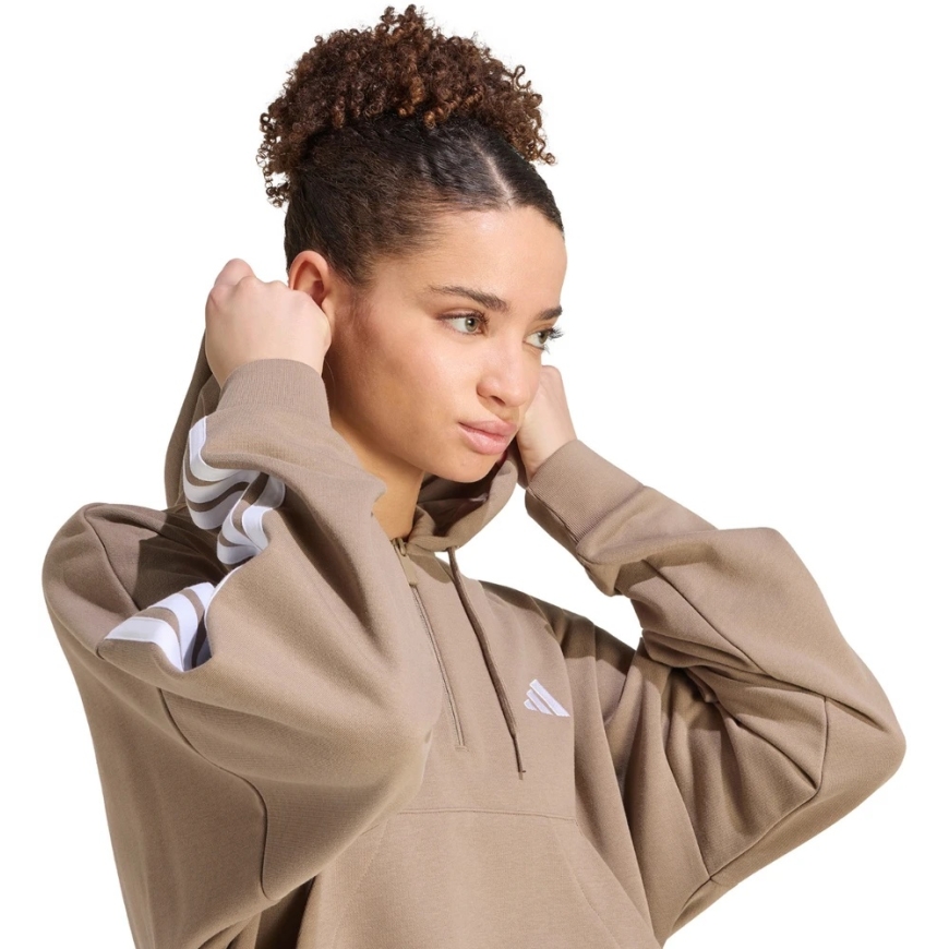 Bluza damska adidas Essentials 3-Stripes French Terry Quarter-Zip smėlio sp. KF8315 (L) – 4