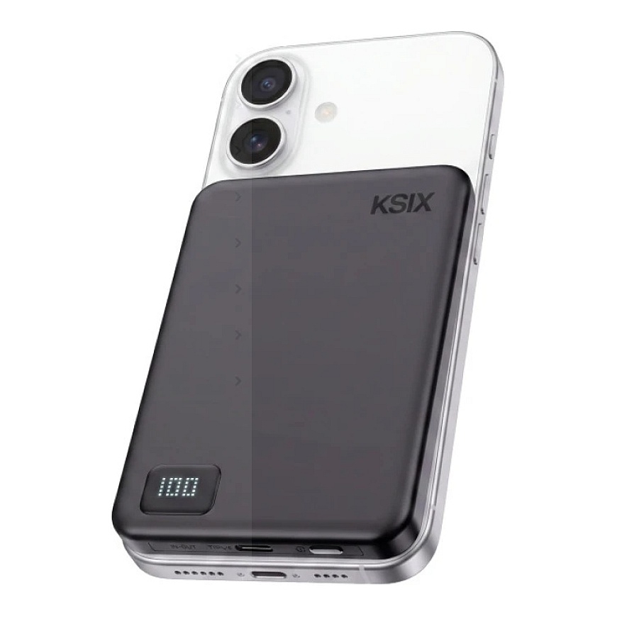 External Battery - KSIX MagSlim 5,000 mAh USB-C PD 20 W Black – 2