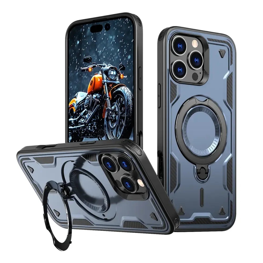 Hybrid Armor Trendy telefono dėklas su MagSafe palaikymu iPhone 16 Pro mėlynas