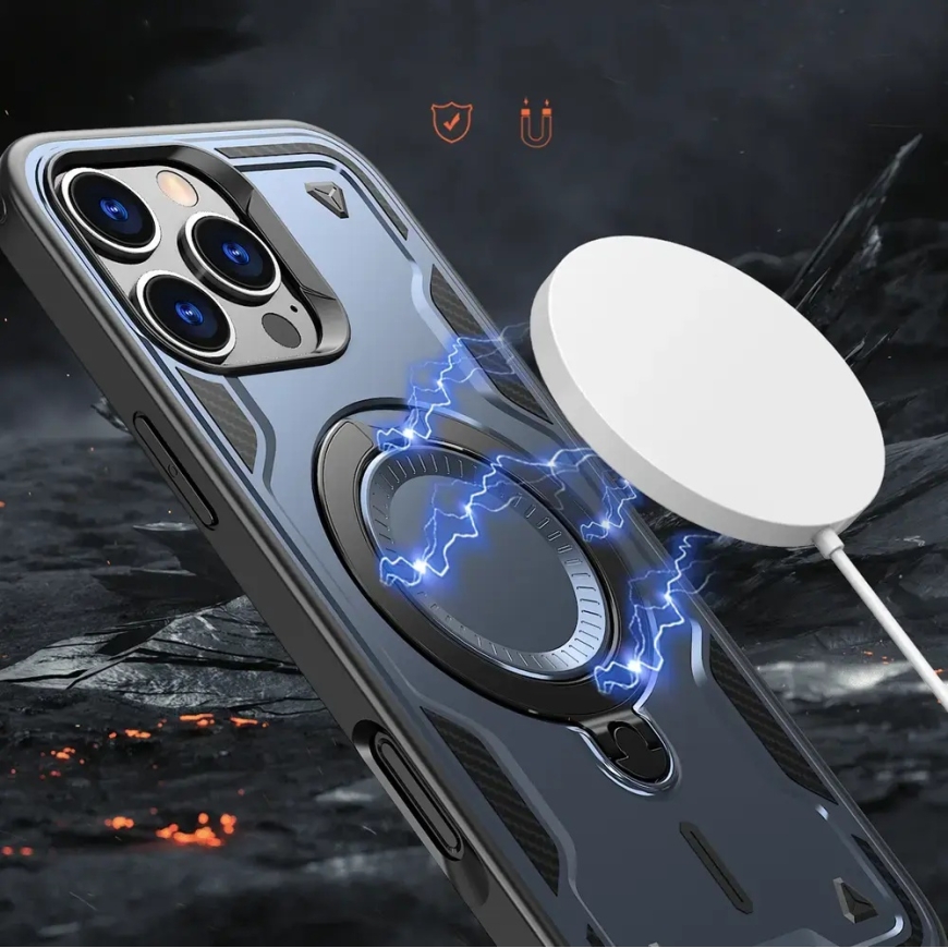Hybrid Armor Trendy maciņš ar MagSafe atbalstu telefonam iPhone 16 Pro zils – 3