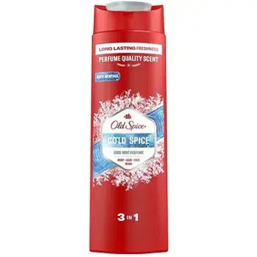 Old Spice Cold Spice Ķermeņa, Matu, Sejas Mazgāšanas Gels - 1000ml