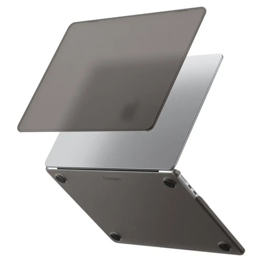 Spigen AirSkin kovakuorikotelo MacBook Air 13" M2-M5 2023-2026 musta