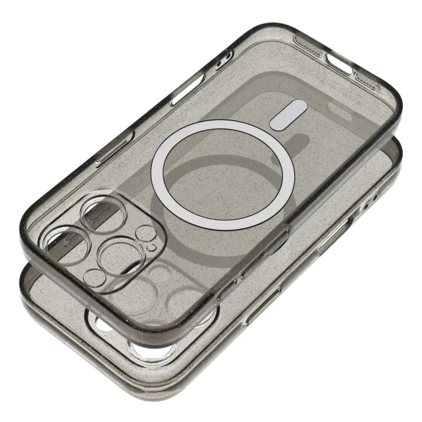 Clear Mag Cover telefono dėklas su MagSafe palaikymu Samsung Galaxy S25 (S931) juodas – 2