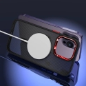 Tel Protect Magnetic Carbon maciņš ar MagSafe atbalstu telefonam iPhone 15 Plus melns sarkans