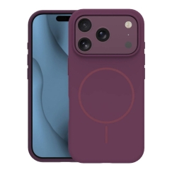 Silicone Thin Mag case for iPhone 17 Pro Max 6,9" / iPhone 18 Pro Max 6,9" dark cherry