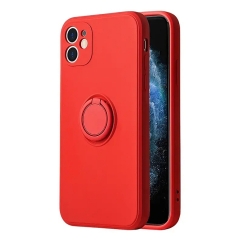 Vennus Silicone Ring maciņš ar statīvu telefonam iPhone 11 Pro sarkans