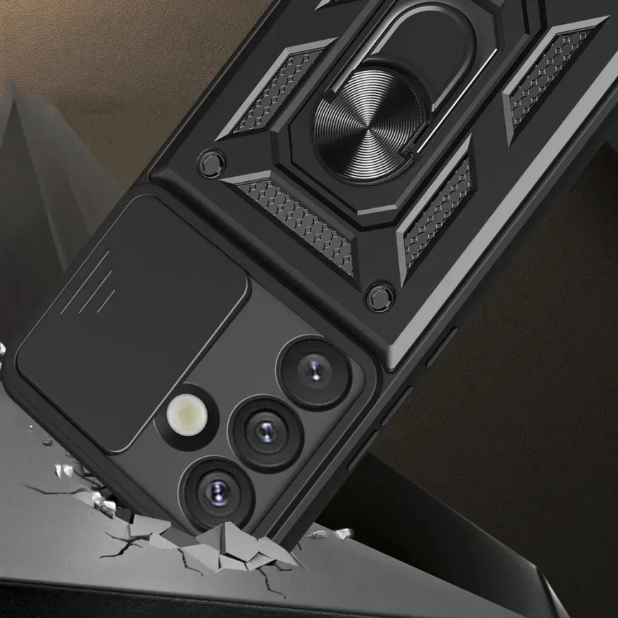 Hybrid Armor Camshield phone case with stand for Samsung Galaxy S25 (S931) black (with camera lens protection) – 2