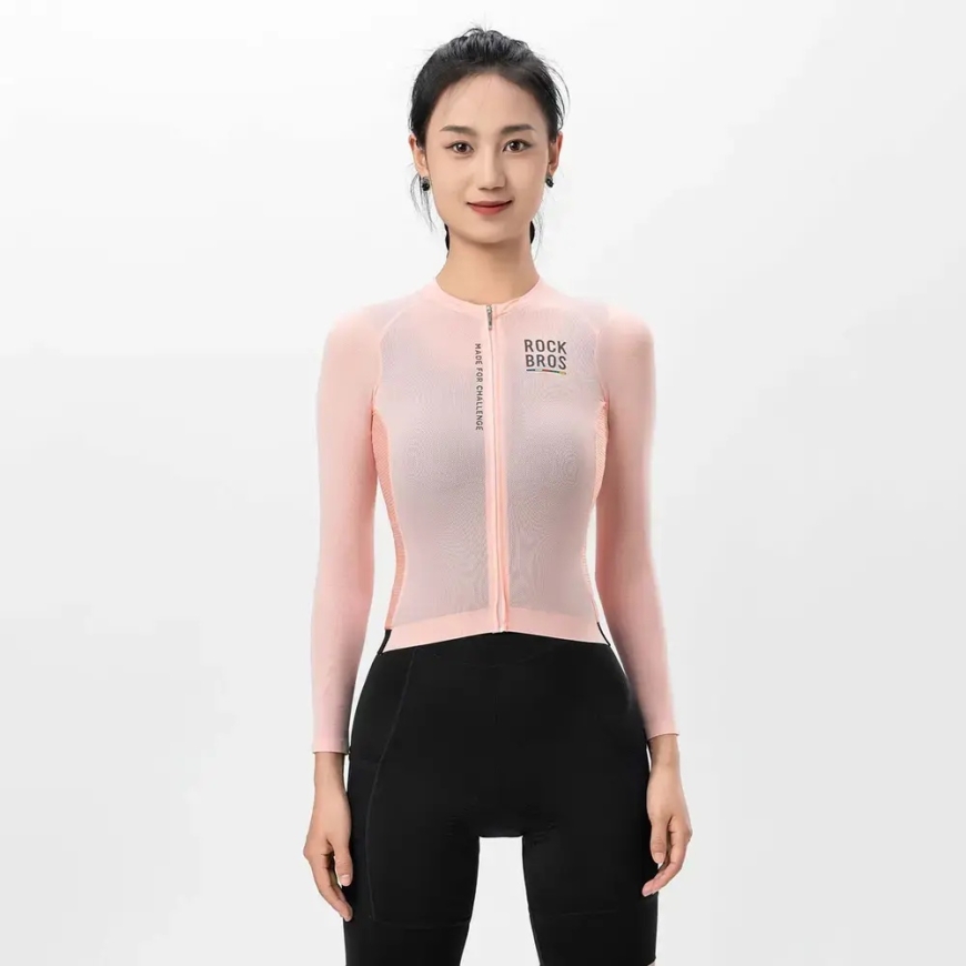Rockbros 15110012012 ROAD TO SKY women's cycling jersey long sleeve L - pink – 5