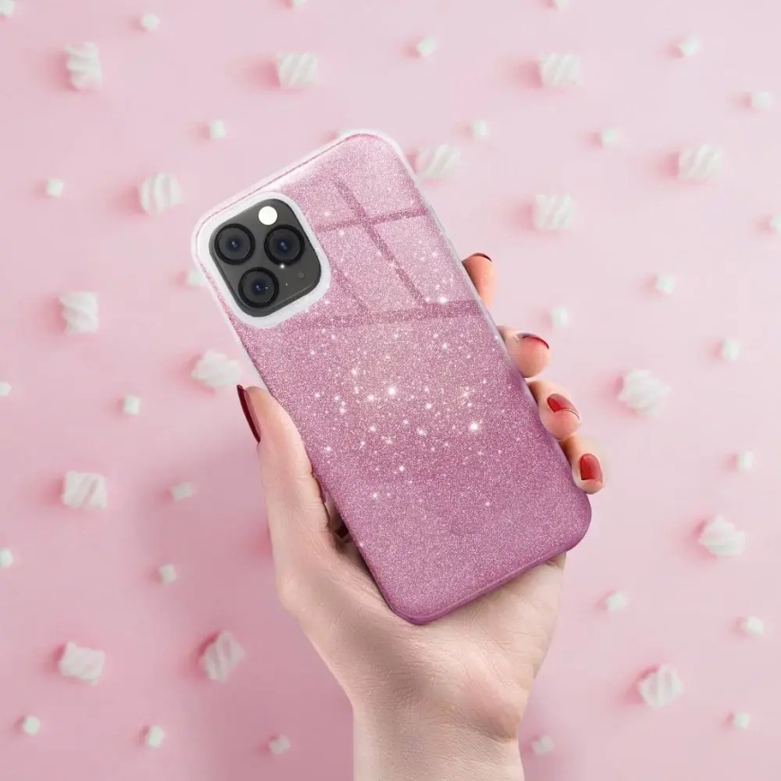 Kimalteleva puhelimen suojus iPhone 16 Pro pinkki – 4