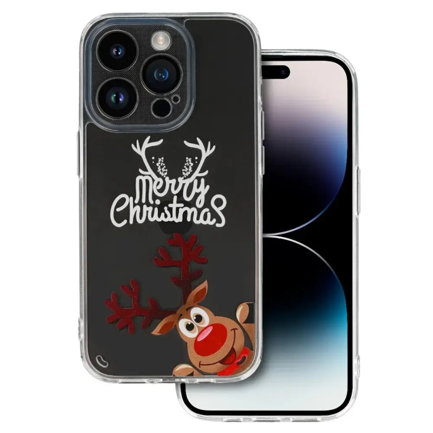 TEL PROTECT Jouluteema puhelinpidike iPhone 13 Pro Max läpinäkyvä (Malli 1)