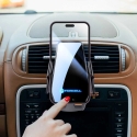 Juhtmevaba autos telefonitugi Forcell F-Grip HS6 15W tuuleklaasile / ventilatsiooniavasse must