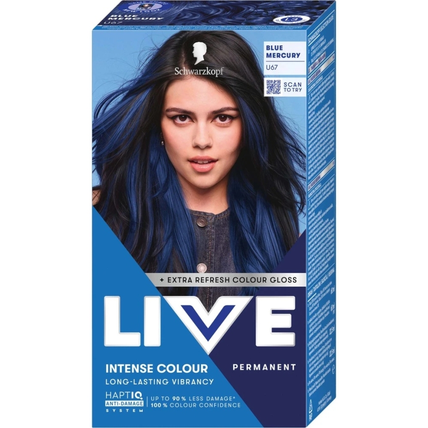 L'Oreal Schwarzkopf Live Intense Colour matu krāsa U67 Zils Merkurs – 5