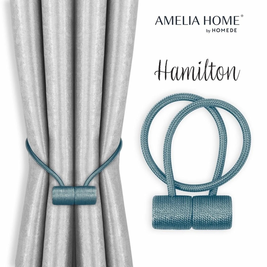 AmeliaHome Tamsiai mėlyni užuolaidų rišikliai Hamilton, 2 vnt
