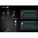 CONNECT IT Wirez 6in1-latausjohto, USB-C/USB, Lightning, langaton kellon lataaja, 1,25 m, musta CONNECT IT Wirez 6in1-latausjohto, USB-C/USB, Lightning, langaton kellon lataaja, 1,25 m, musta