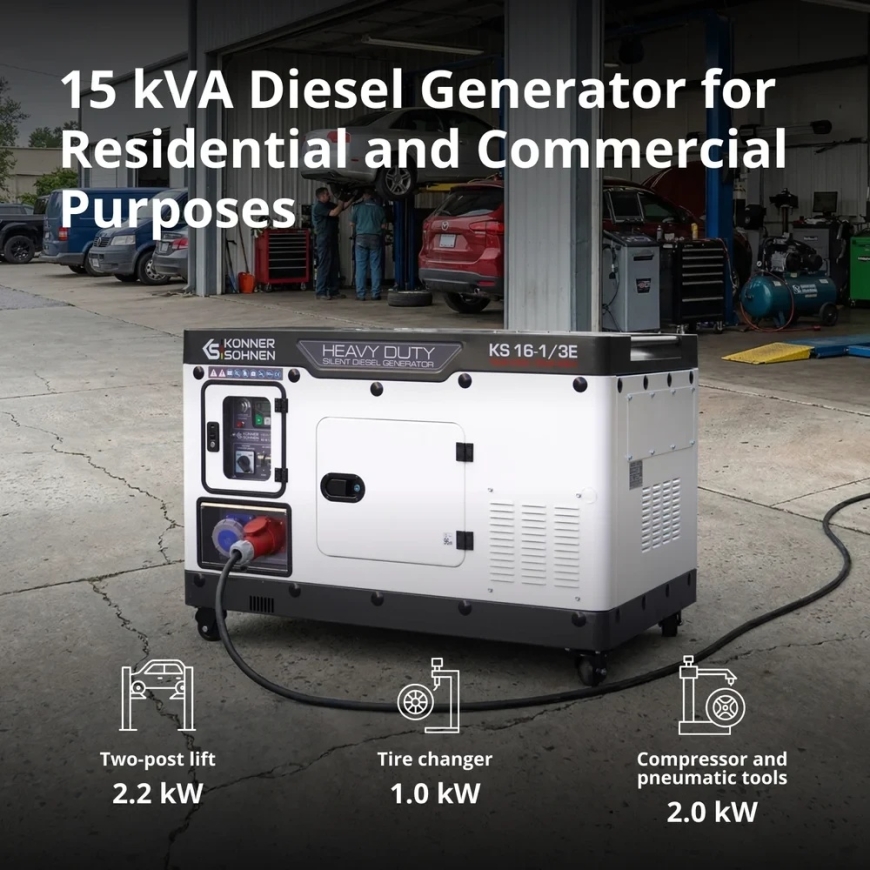 Konner & Sohnen Diisel KS GENERATOR diisel KS 16-1/3E 12,8kW 230/400V, elektriline starter (EURO V) – 2