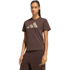 Naisten T-paita adidas Animal Graphic ruskea KT2676 (XS)
