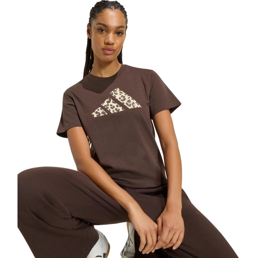 Naisten T-paita adidas Animal Graphic ruskea KT2676 (XS) – 5
