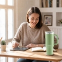 Vacuum Thermos-Mug with Straw 1180 ml, Green Berdsen Vacuum Thermos-Mug with Straw 1180 ml, Green Berdsen