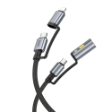 Hoco U138 3-in-1 data transfer and charging cable | USB-C to USB-C, Lightning | PD, QC 3.0 | 60W | 1.2m | gray Hoco U138 3-in-1 data transfer and charging cable | USB-C to USB-C, Lightning | PD, QC 3.0 | 60W | 1.2m | gray