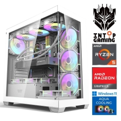 INTOP AQUA Ryzen 5 9600X 64GB DDR5 1TB SSD M.2 NVME RX9060XT 16GB WIN11