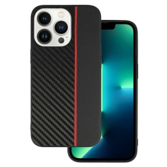 Tel Protect CARBON maciņš telefonam iPhone 13 Pro melns sarkans
