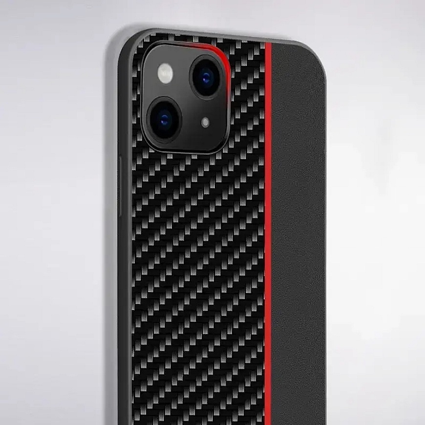 Tel Protect CARBON telefono dėklas iPhone 13 Pro juodas raudonas – 5