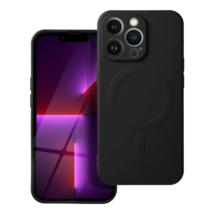 Silicone telefono dėklas su MagSafe palaikymu iPhone 17 Pro Max | iPhone 18 Pro Max juodas