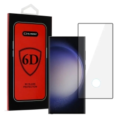 Tel Protect Full Glue 6D karastatud kaitseklaas telefonile Galaxy S23 Ultra (ühildub ekraanialuse sõrmejäljelugejaga)
