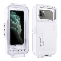Puluz veekindel kest (45m) iPhone'ile: Allveefotode ja -videote jaoks (Valge)