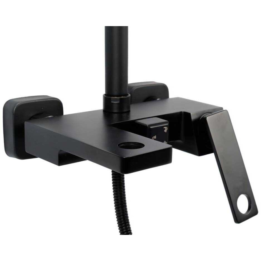 Fala Juoda dušo kolona su lietaus dušo galvute, modernaus dizaino dušo komplektas, dušo sistema, juodas dušo komplektas – 2