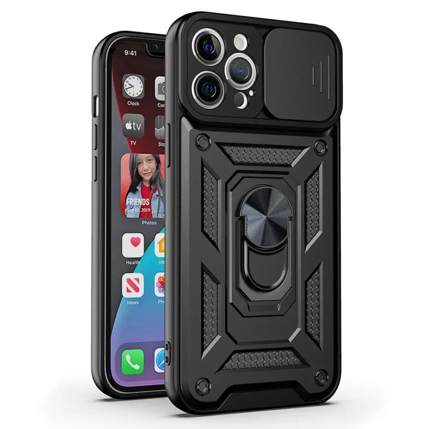 Slide Camera Armor Case for Samsung Galaxy A18 5G Black