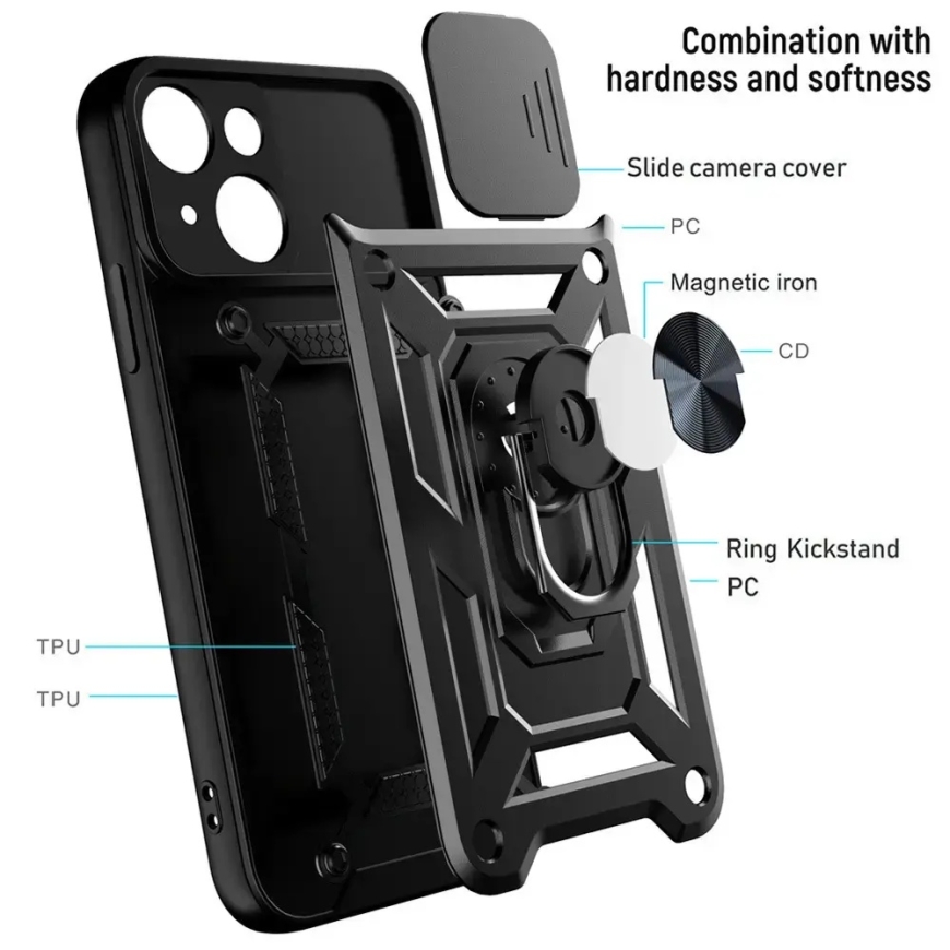 Slide kamera Armor vāciņš Samsung Galaxy A18 5G melns – 3
