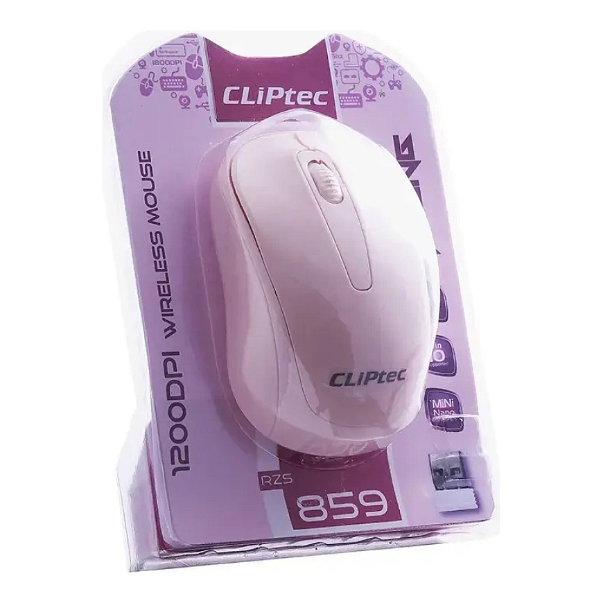 Cliptec Computer mouse Young RZS859 wireless optical 1200DPI pink – 2