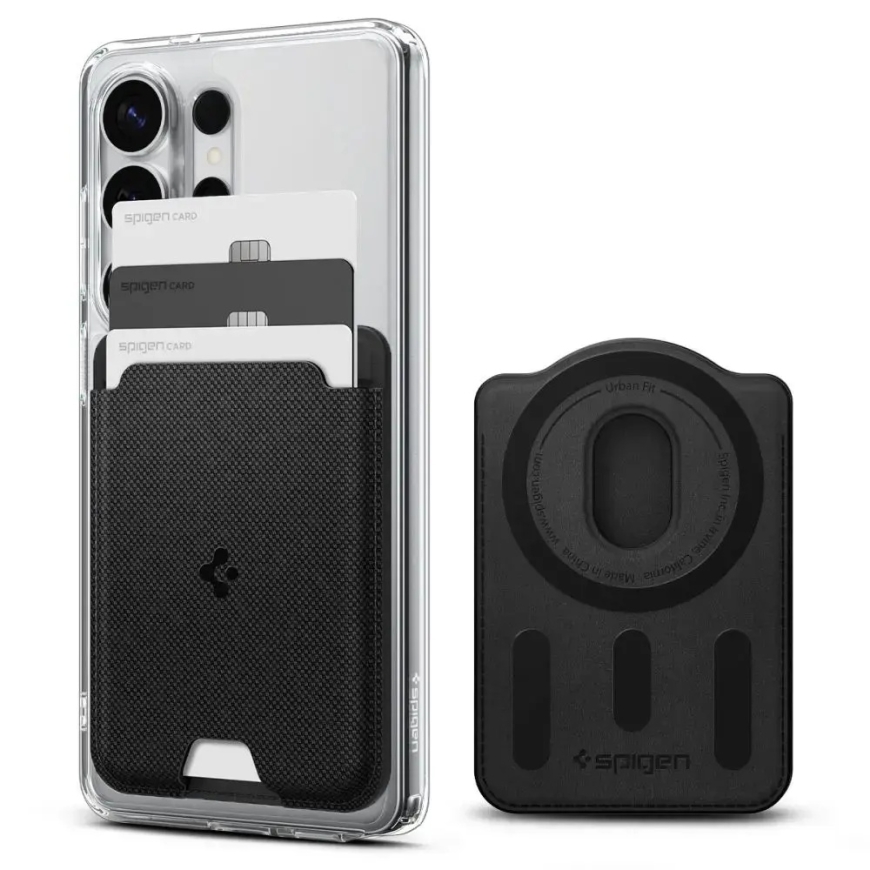 SPIGEN URBAN FIT WALLET MAGSAFE MAGNEETTIKORTTINOTALT GALAXY S MUSTA