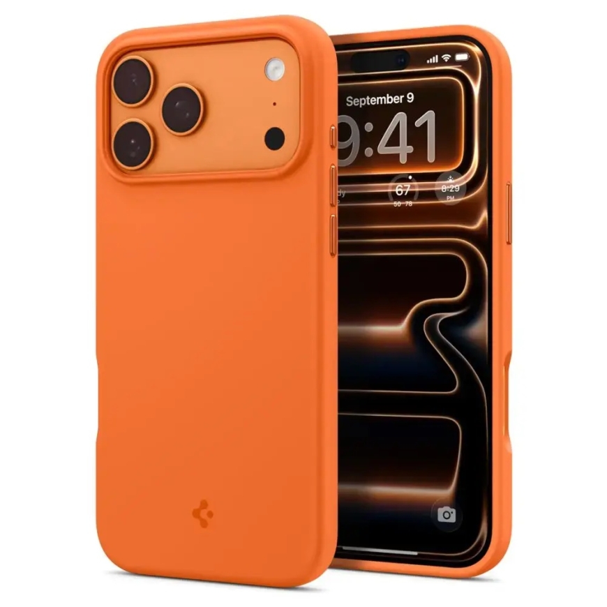 Spigen Silicone Fit Mag phone case with MagSafe support for iPhone 17 Pro orange – 2