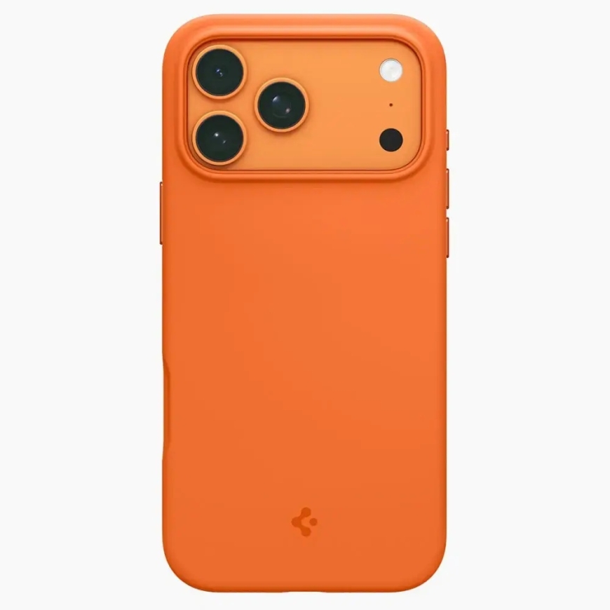 Spigen Silicone Fit Mag telefono dėklas su MagSafe palaikymu iPhone 17 Pro oranžinis – 3
