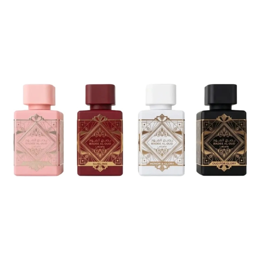 Set Lattafa: Bade'e Al Oud Oud For Glory, Eau De Parfum, Unisex, 25 ml + Bade'e Al Oud Honor & Glory, Eau De Parfum, Unisex, 25