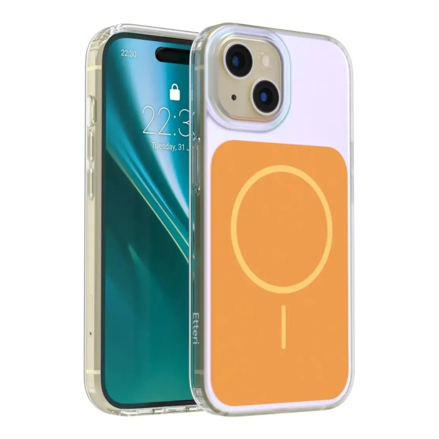 Etteri Hidden Pearl Epoxy Mag telefono dėklas iPhone 15 oranžinis