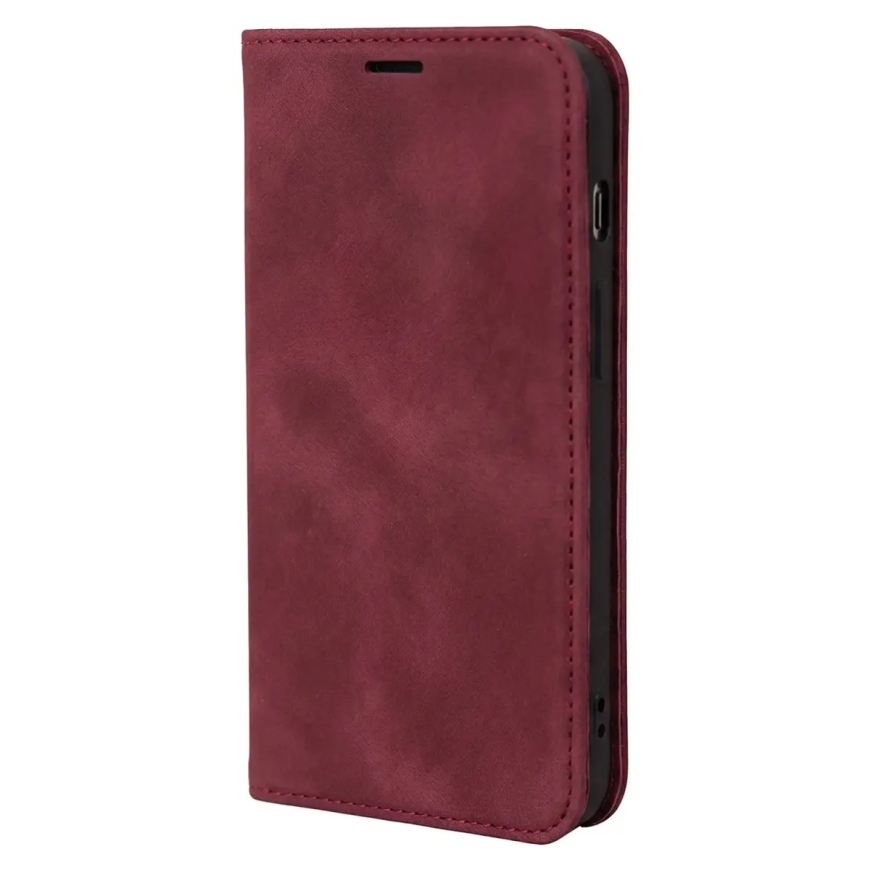 Smart Suede book type phone case for Samsung Galaxy S25 (S931) dark red – 2